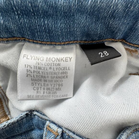 Flying Monkey WOMENS Platinum Distressed Jeans Size 28 - Picture 5 of 5